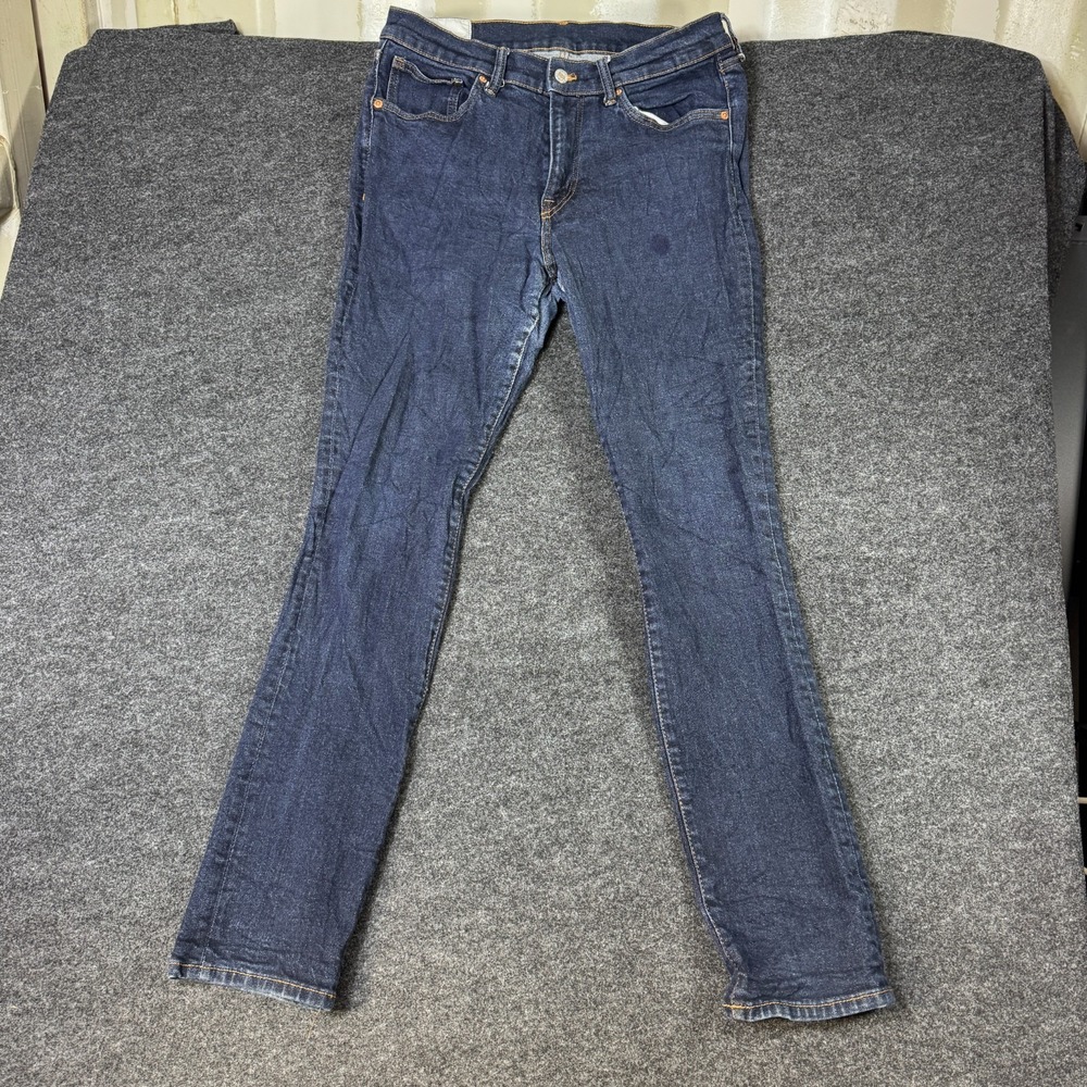 H.M Skinny Leg Jeans Mens 36x32 Blue Denim 5 Pockets Regular Fit Medium Wash